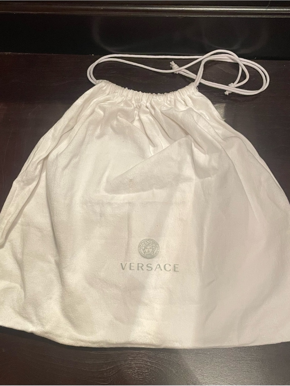 Versace White Drawstring Logo Dust Bag
